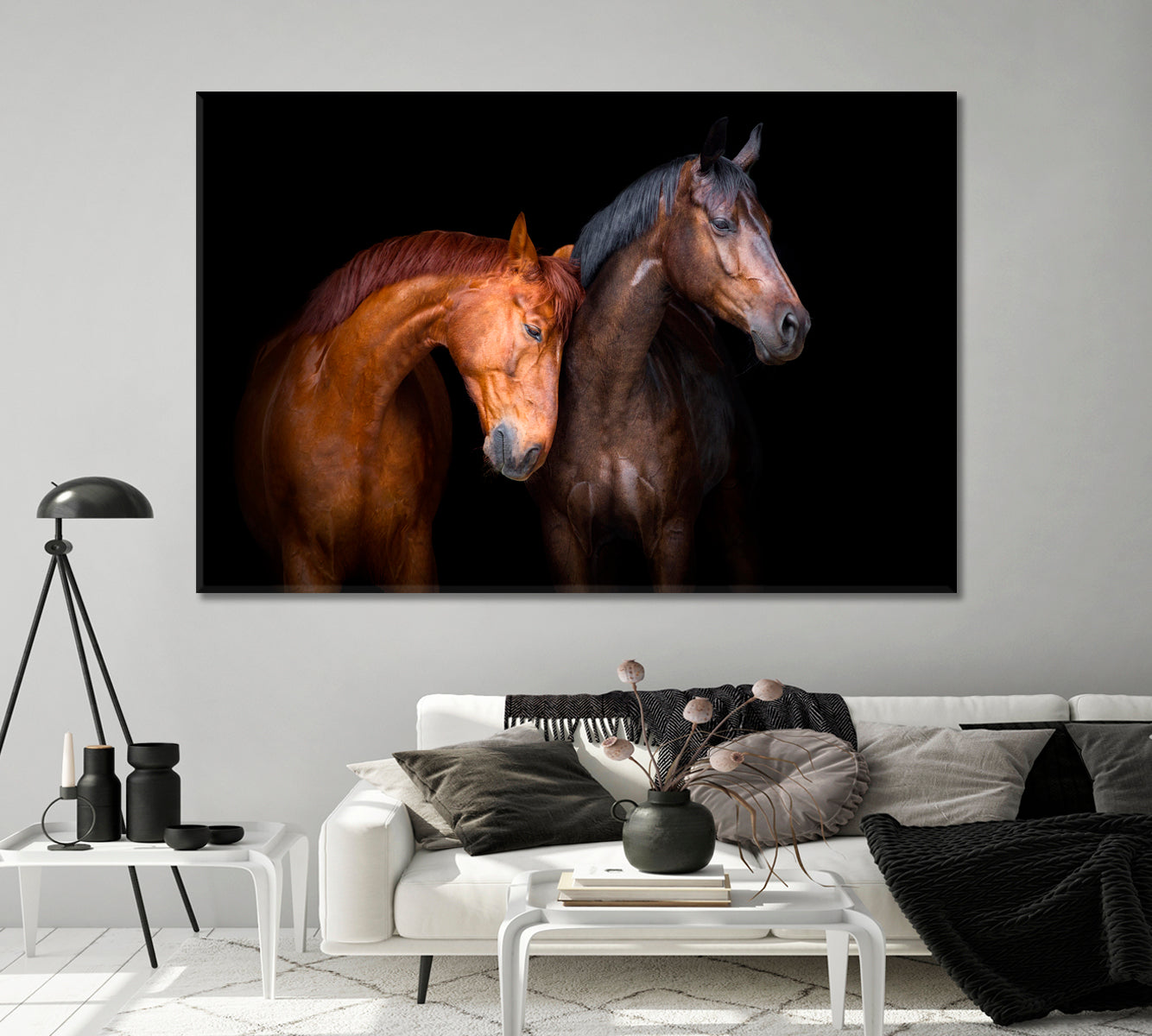 Two Horse Close Up Canvas Print-Canvas Print-CetArt-1 Panel-24x16 inches-CetArt