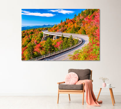 Linn Cove Viaduct North Carolina USA Canvas Print-Canvas Print-CetArt-1 Panel-24x16 inches-CetArt