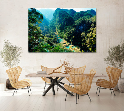 Beautiful Natural Pools in Semuc Champey Guatemala Canvas Print-Canvas Print-CetArt-1 Panel-24x16 inches-CetArt