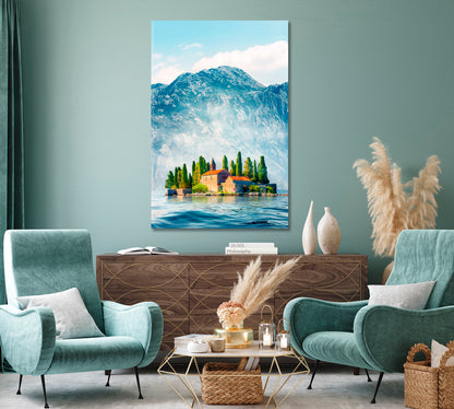 St George Island Kotor Bay Montenegro Canvas Print-Canvas Print-CetArt-1 panel-16x24 inches-CetArt