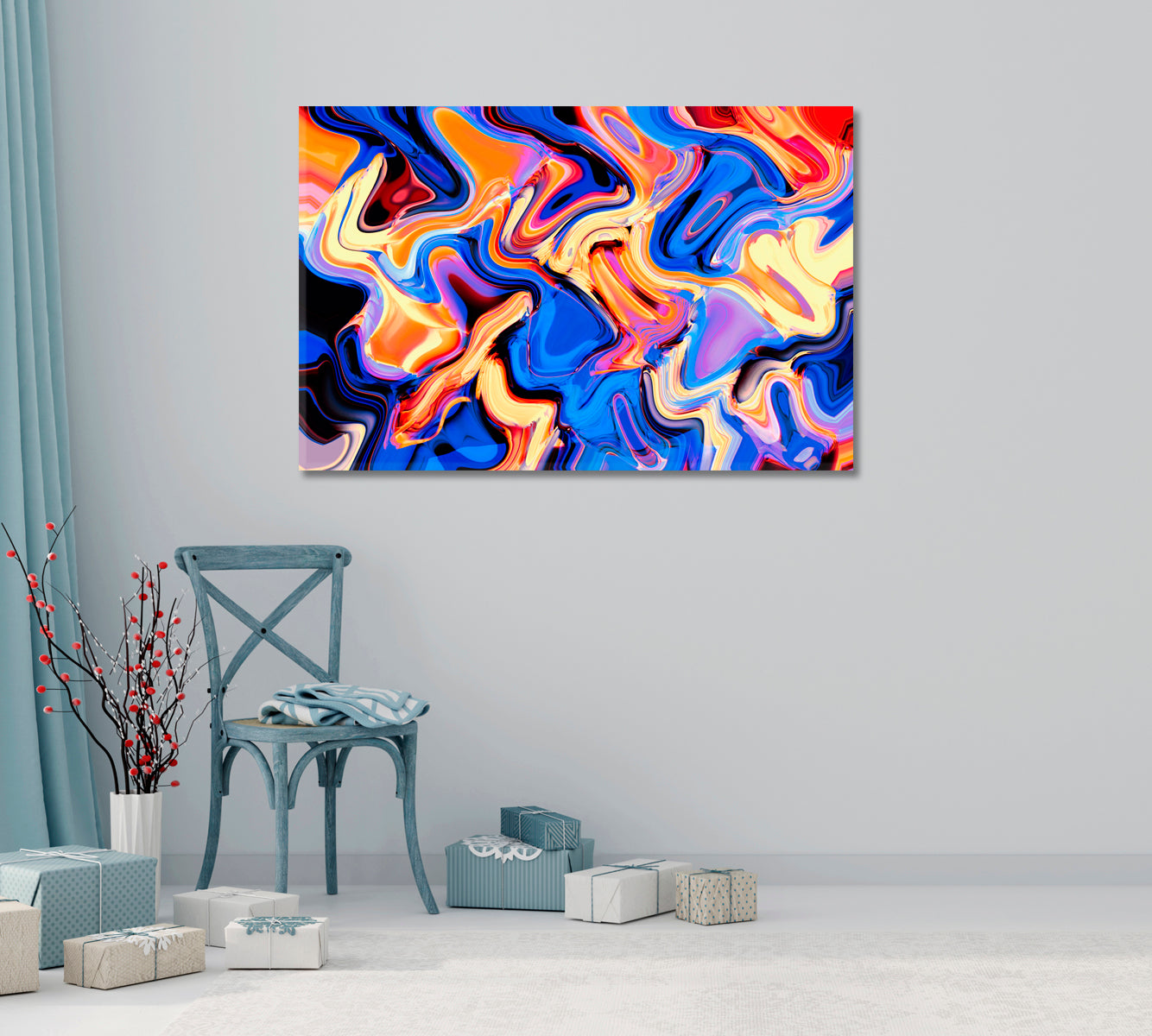 Abstract Сolorful Bright Acrylic Pattern Canvas Print-Canvas Print-CetArt-1 Panel-24x16 inches-CetArt