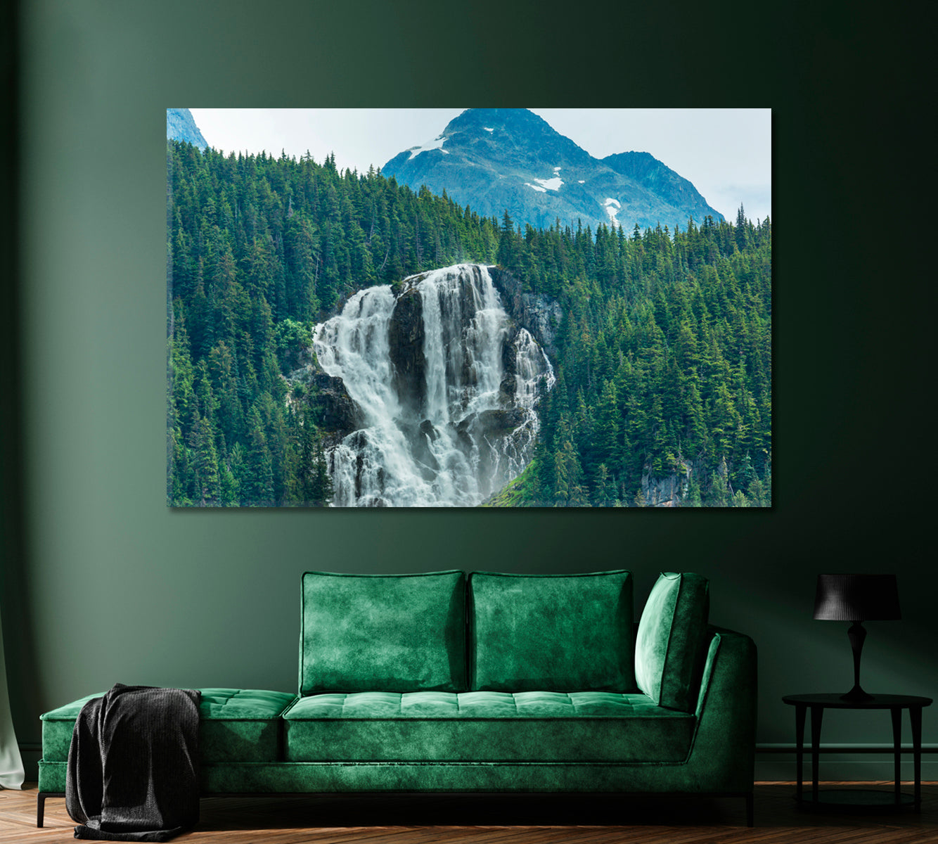 Impressive Waterfall in Canadian Mountains Canvas Print-Canvas Print-CetArt-1 Panel-24x16 inches-CetArt