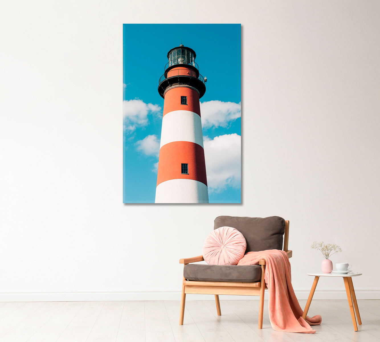 Assateague Lighthouse at Chincoteague Island Virginia Canvas Print-Canvas Print-CetArt-1 panel-16x24 inches-CetArt