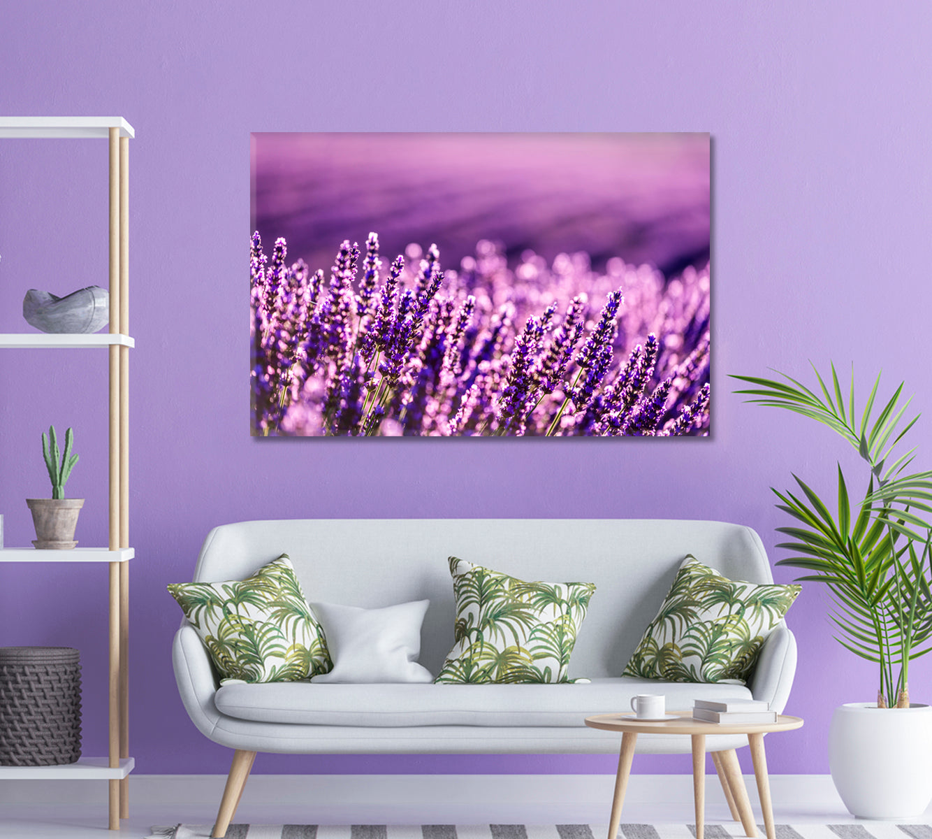 Lavender Field at Summer Provence France Canvas Print-Canvas Print-CetArt-1 Panel-24x16 inches-CetArt