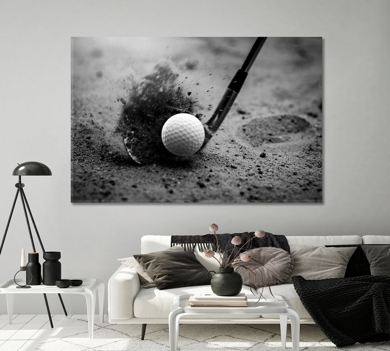 Hitting Down on the Golf Ball Canvas Print-Canvas Print-CetArt-1 Panel-24x16 inches-CetArt