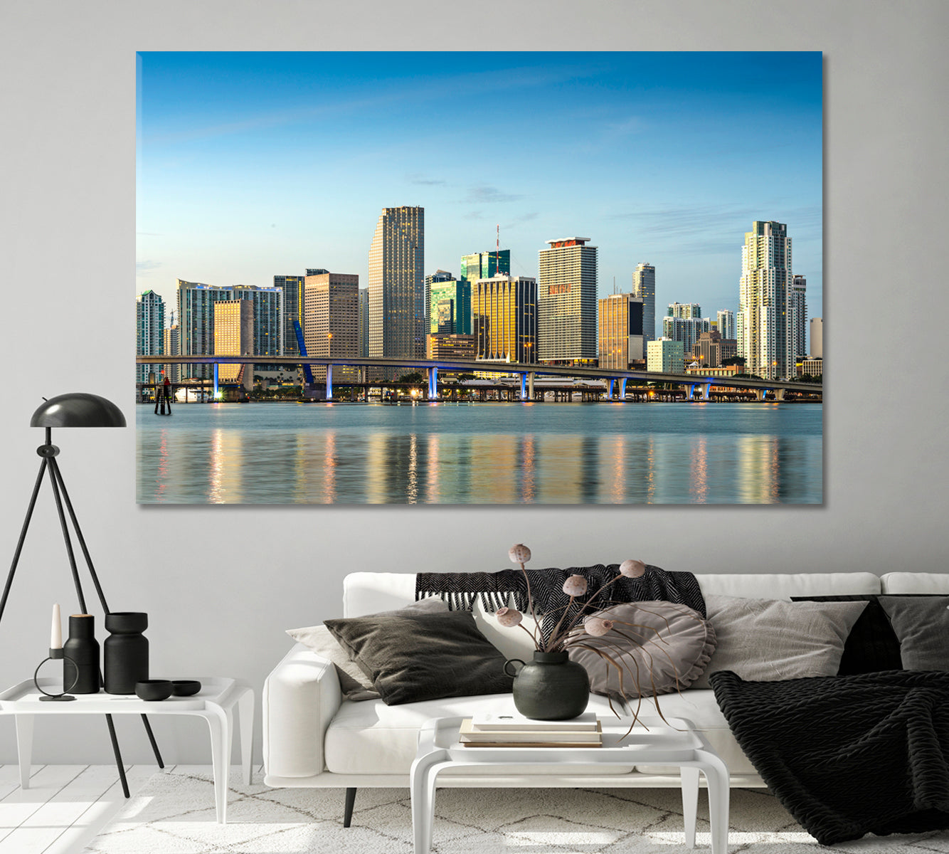 Skyline of Miami Florida USA Canvas Print-Canvas Print-CetArt-1 Panel-24x16 inches-CetArt