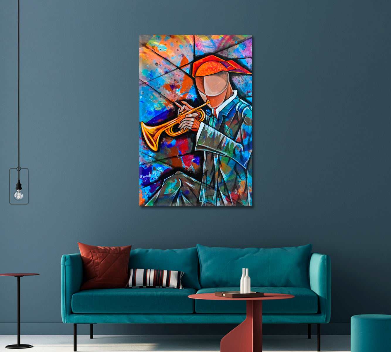 Cubist Surrealist Musician Canvas Print-Canvas Print-CetArt-1 panel-16x24 inches-CetArt