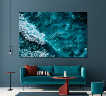 Seething Foamy Ocean Waves Canvas Print-Canvas Print-CetArt-1 Panel-24x16 inches-CetArt