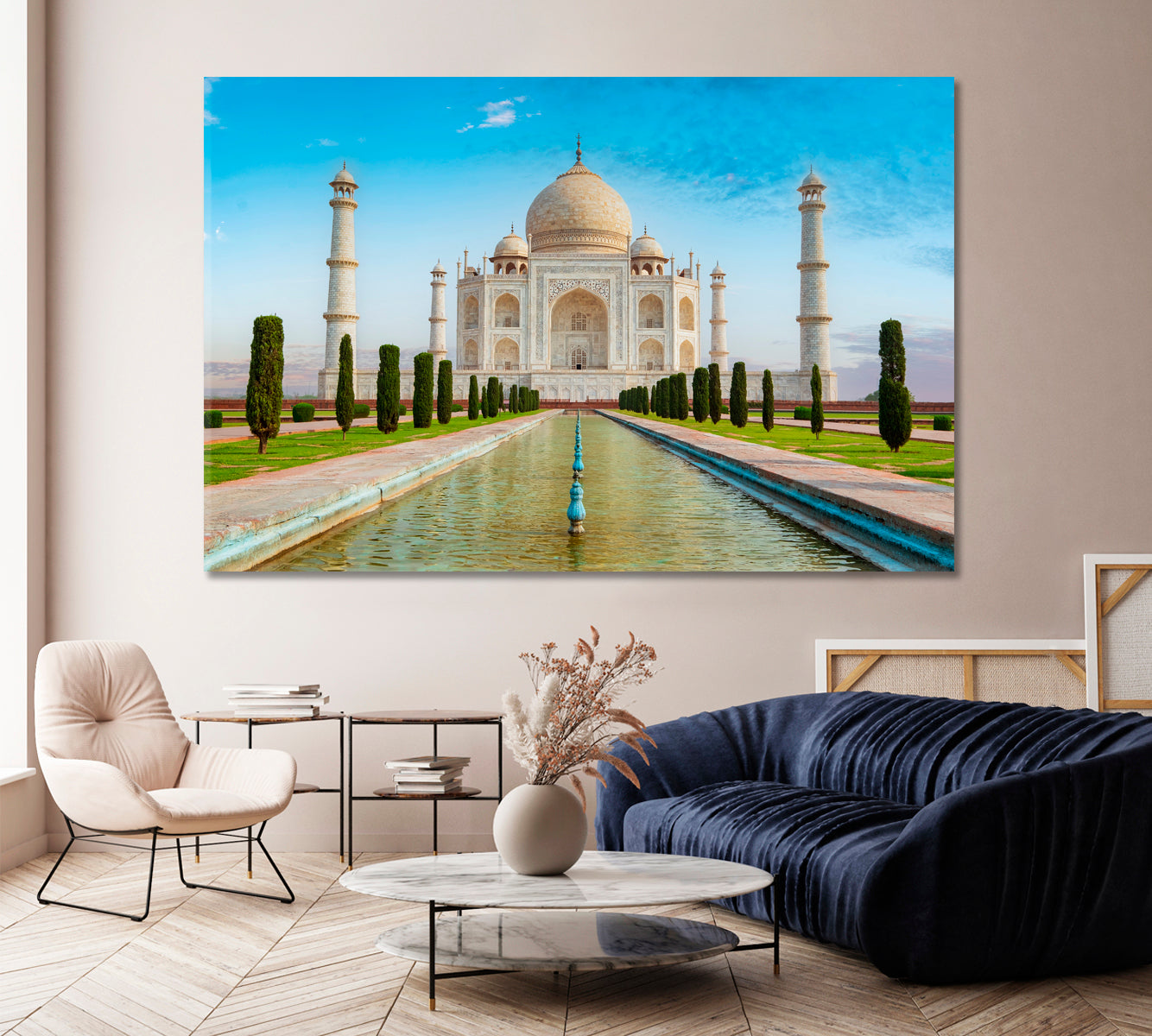 Taj Mahal Mosque India Canvas Print-Canvas Print-CetArt-1 Panel-24x16 inches-CetArt