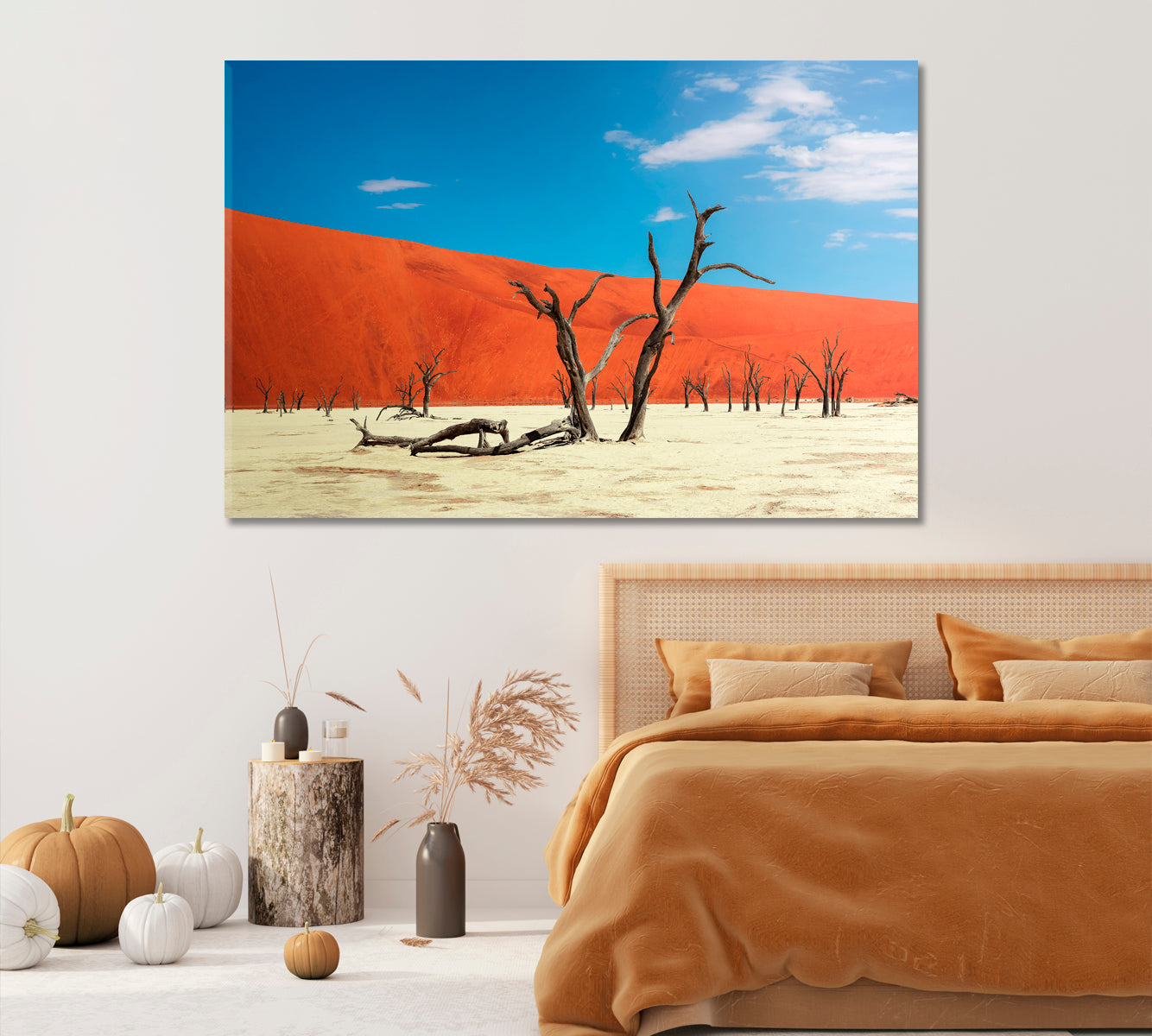 Red Dunes with Camel Thorn Trees Namib-Naukluft National Park Canvas Print-Canvas Print-CetArt-1 Panel-24x16 inches-CetArt