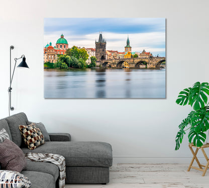 Charles Bridge Prague Czech Republic Canvas Print-Canvas Print-CetArt-1 Panel-24x16 inches-CetArt