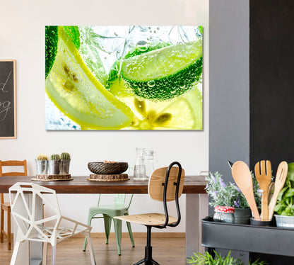 Refreshing Drink with Lemon and Lime Canvas Print-Canvas Print-CetArt-1 Panel-24x16 inches-CetArt