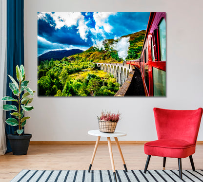 Glenfinnan Railway Viaduct in Scotland Canvas Print-Canvas Print-CetArt-1 Panel-24x16 inches-CetArt