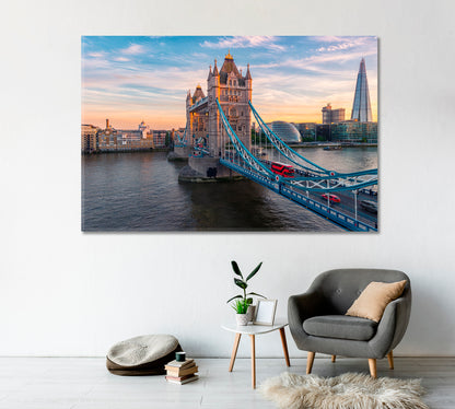 Tower Bridge in Sunset London UK Canvas Print-Canvas Print-CetArt-1 Panel-24x16 inches-CetArt