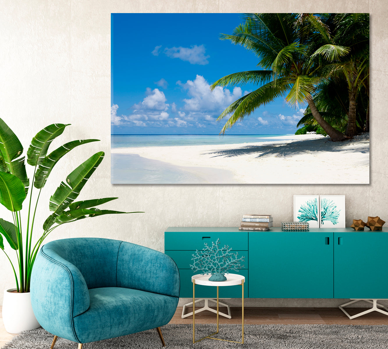 Tropical Paradise Indian Ocean Canvas Print-Canvas Print-CetArt-1 Panel-24x16 inches-CetArt