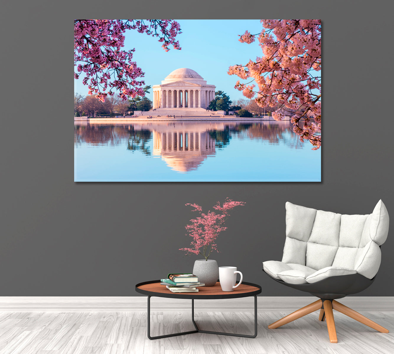 Rising Sun Illuminates Jefferson Memorial Washington USA Canvas Print-Canvas Print-CetArt-1 Panel-24x16 inches-CetArt