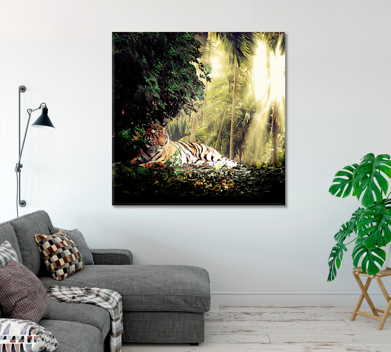 Sumatran Tiger in Rainforest Canvas Print-Canvas Print-CetArt-1 panel-12x12 inches-CetArt