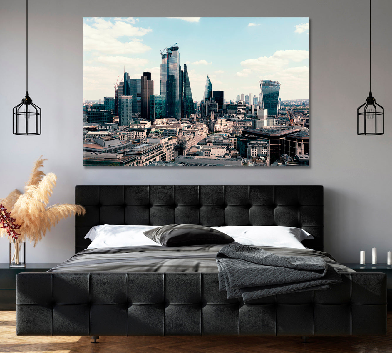 Skyscrapers of London Financial District UK Canvas Print-Canvas Print-CetArt-1 Panel-24x16 inches-CetArt