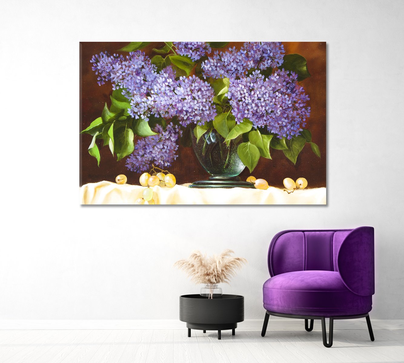 Still Life Lilac Flowers Canvas Print-Canvas Print-CetArt-1 Panel-24x16 inches-CetArt