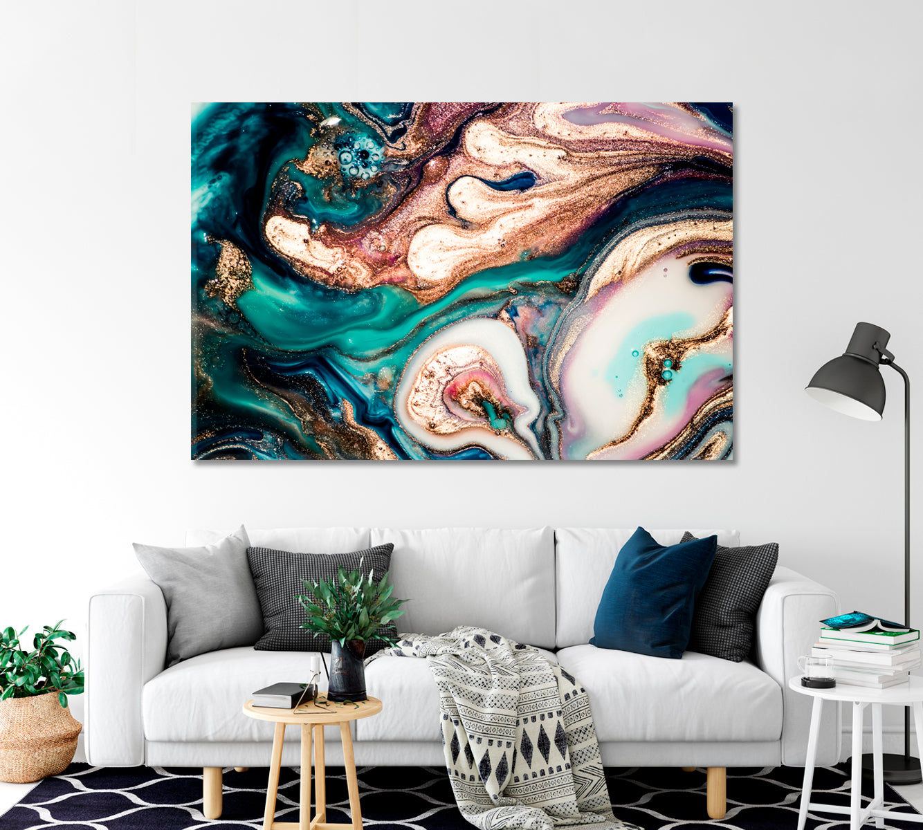 Modern Abstract Liquid Marble Pattern Canvas Print-Canvas Print-CetArt-1 Panel-24x16 inches-CetArt