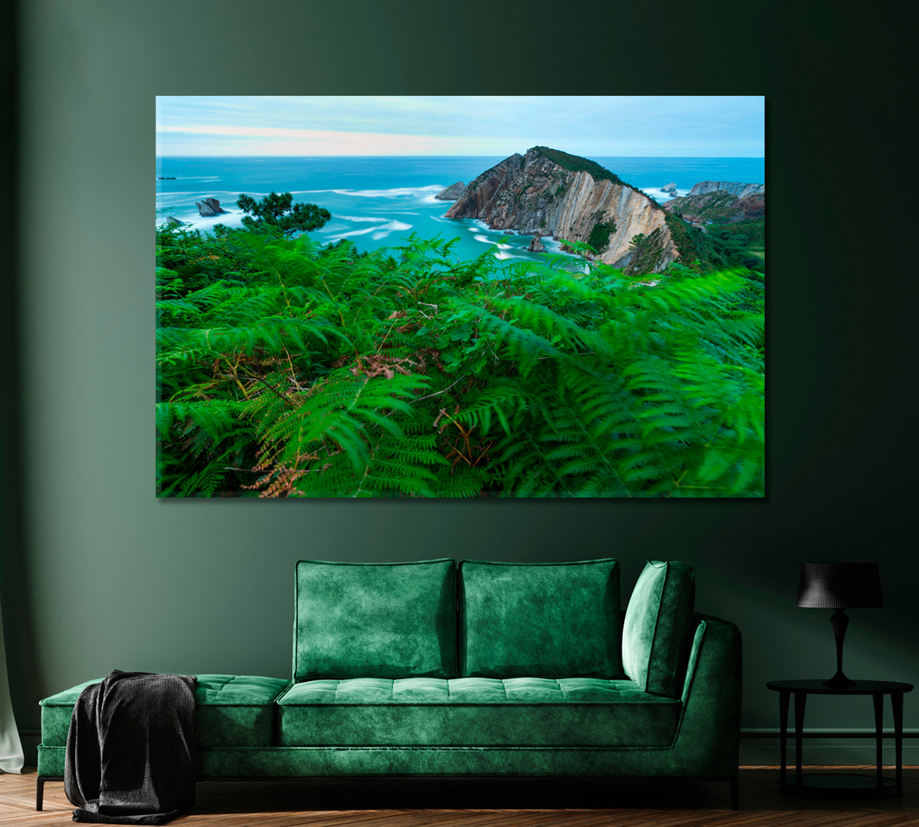 Wild Fern on El Silencio Beach Spain Canvas Print-Canvas Print-CetArt-1 Panel-24x16 inches-CetArt