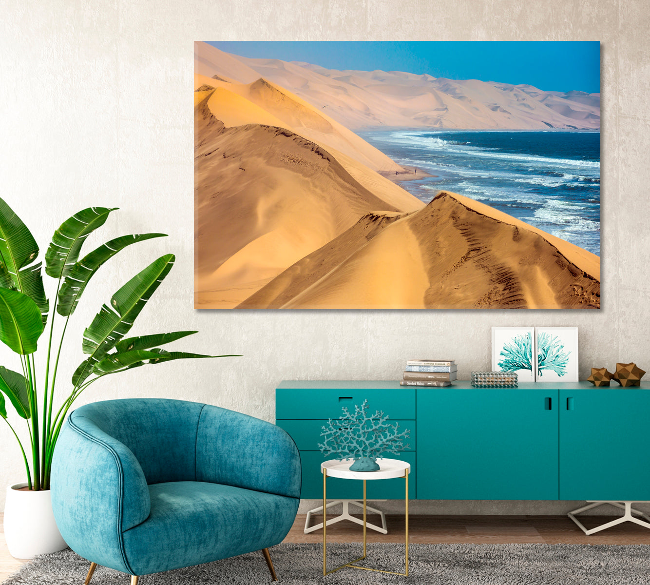 Atlantic Coast of Walvis Bay Desert Namibia Canvas Print-Canvas Print-CetArt-1 Panel-24x16 inches-CetArt