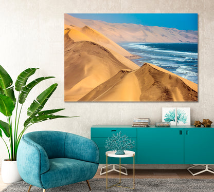 Atlantic Coast of Walvis Bay Desert Namibia Canvas Print-Canvas Print-CetArt-1 Panel-24x16 inches-CetArt