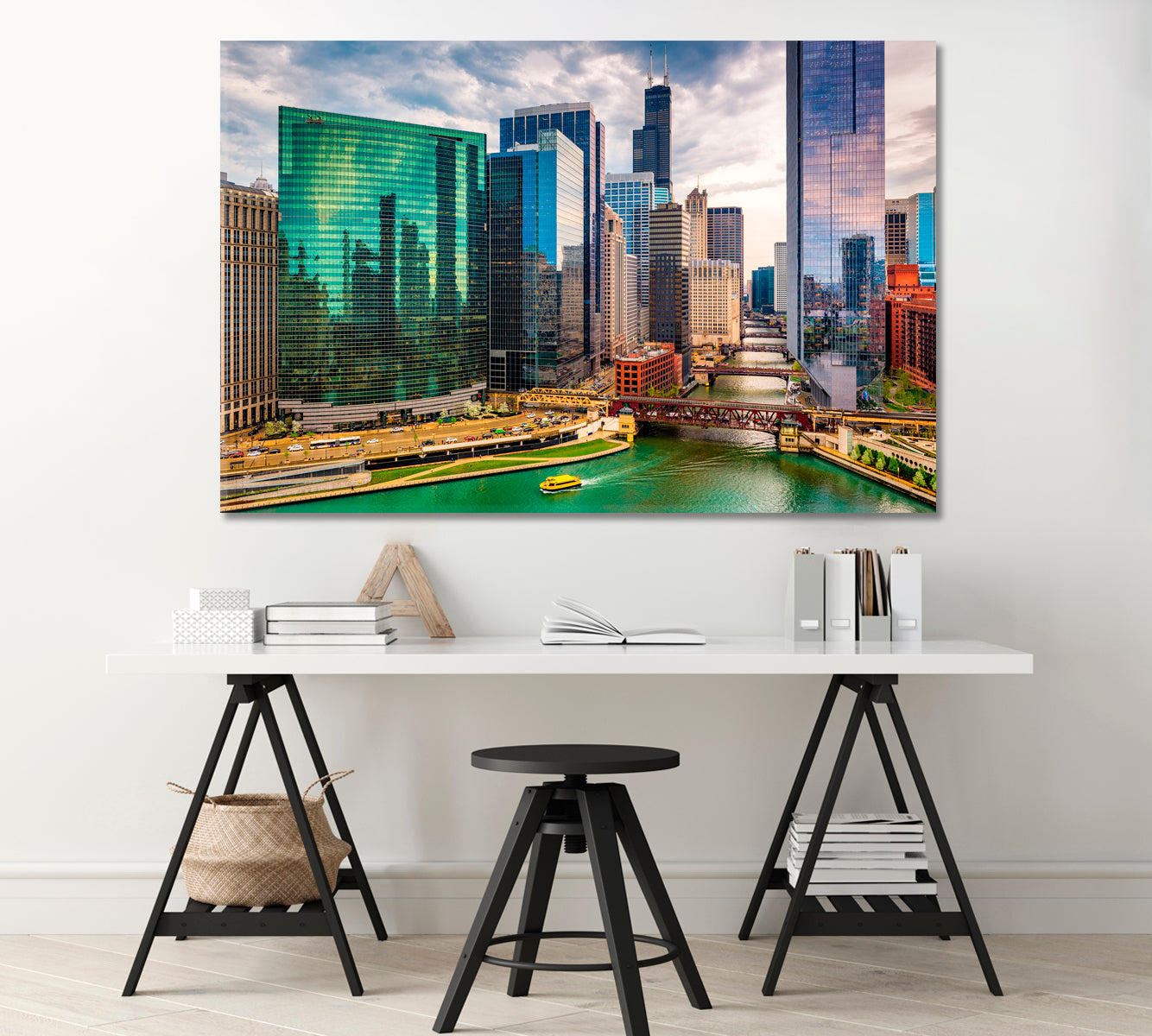 Chicago United States Canvas Print-Canvas Print-CetArt-1 Panel-24x16 inches-CetArt