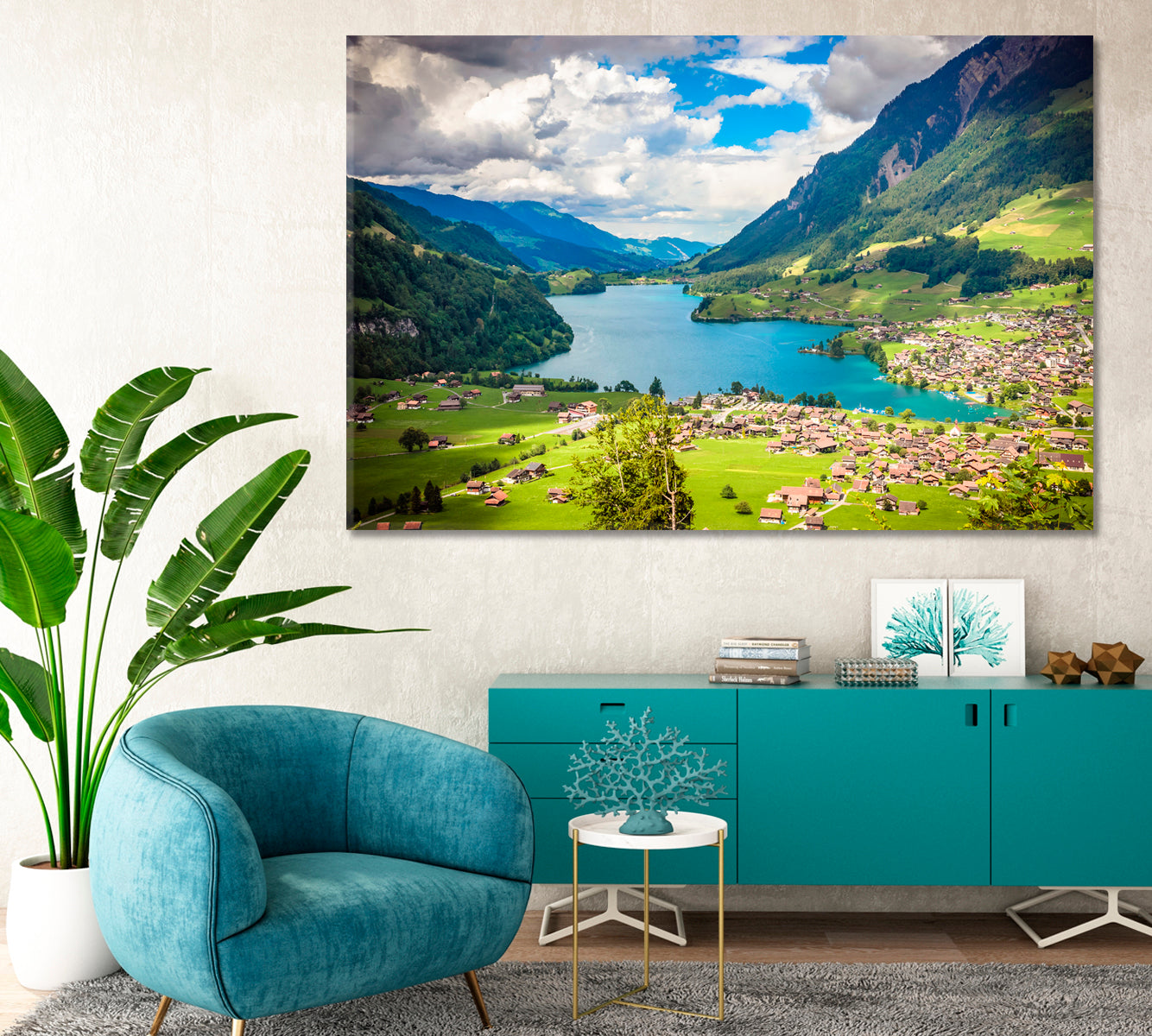 Lungern River Switzerland Canvas Print-Canvas Print-CetArt-1 Panel-24x16 inches-CetArt