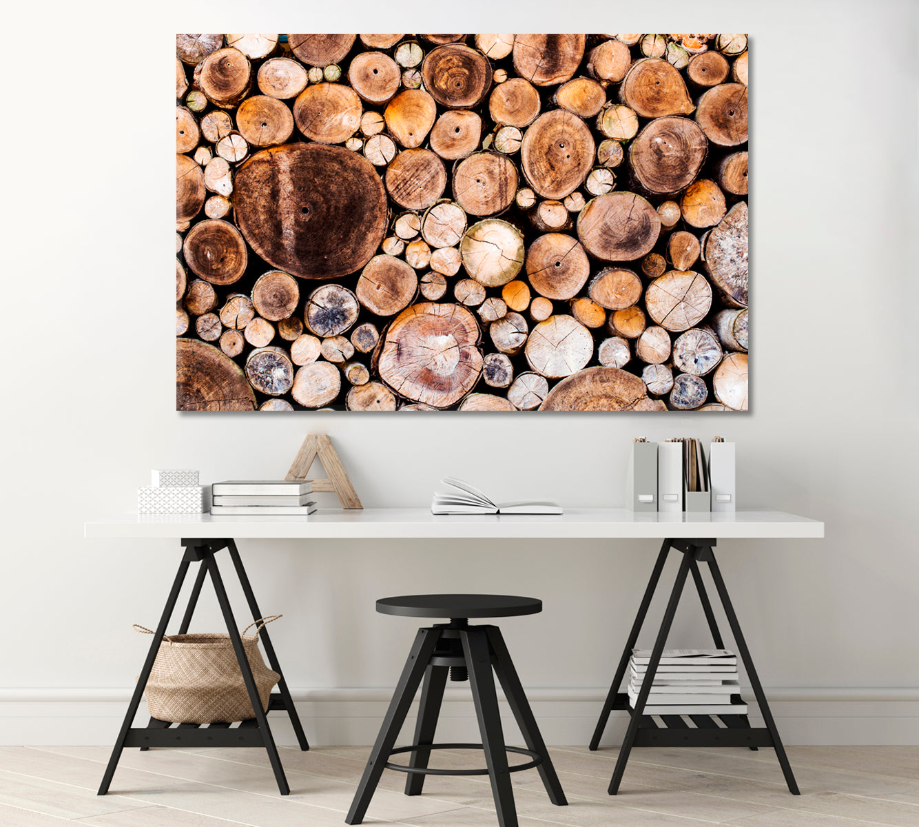 Stunningly Laid Out Cut Logs Canvas Print-Canvas Print-CetArt-1 Panel-24x16 inches-CetArt