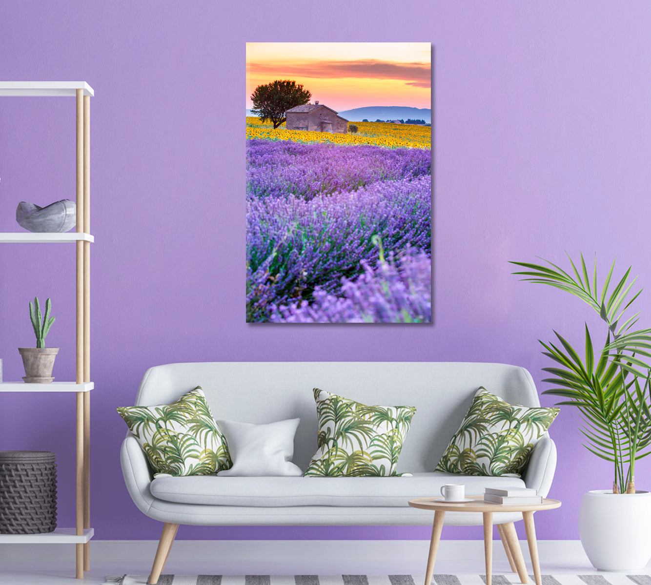 Valensole Plateau with Lavender Fields France Canvas Print-Canvas Print-CetArt-1 panel-16x24 inches-CetArt