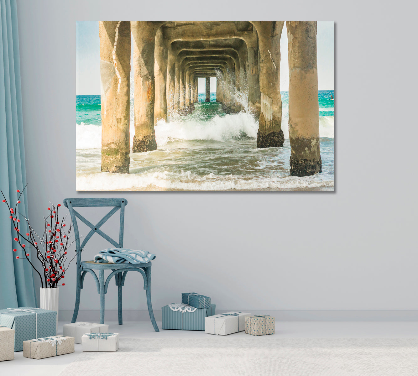 Manhattan Beach Pier Canvas Print-Canvas Print-CetArt-1 Panel-24x16 inches-CetArt