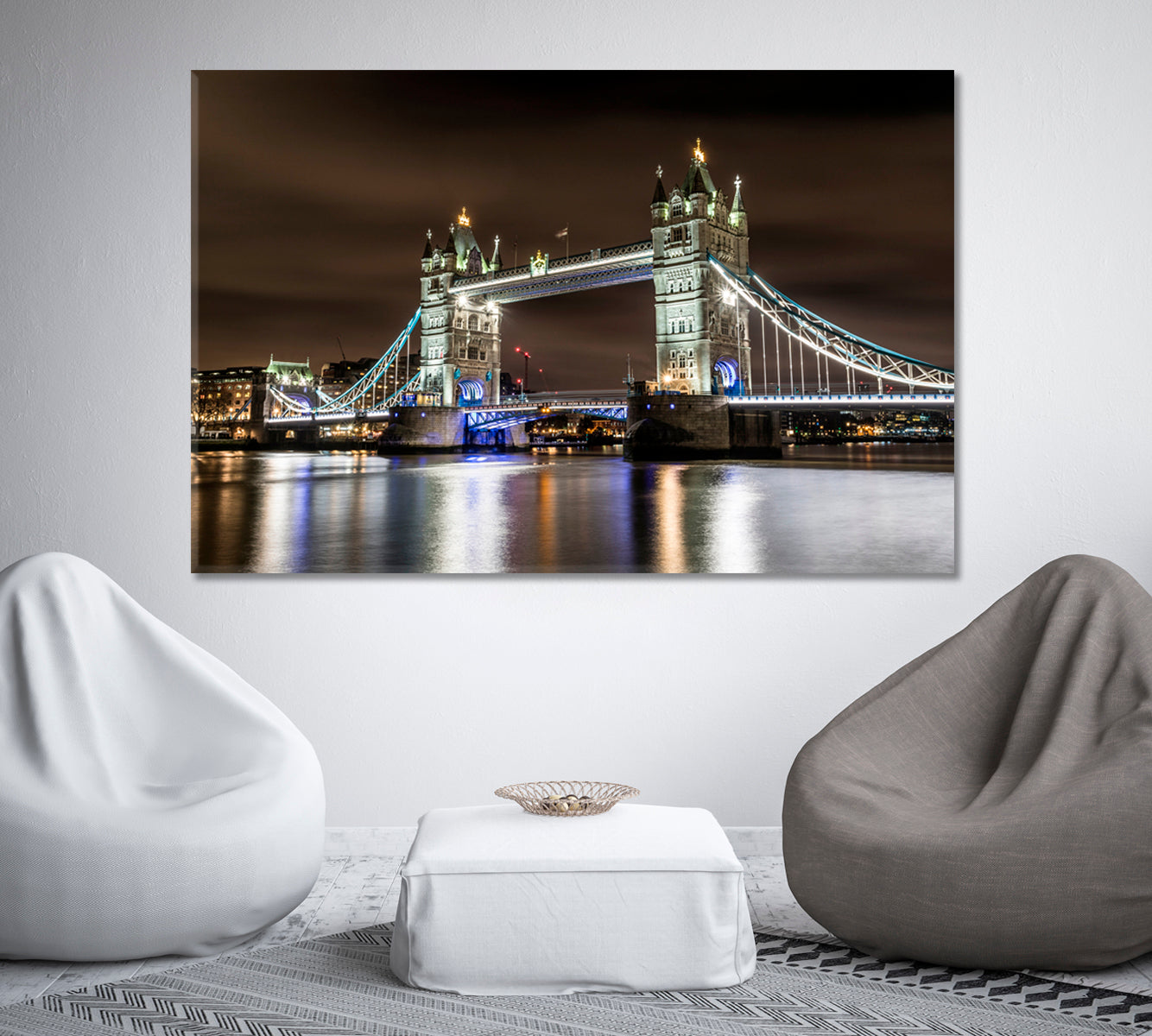 Tower Bridge View at Night London Canvas Print-Canvas Print-CetArt-1 Panel-24x16 inches-CetArt