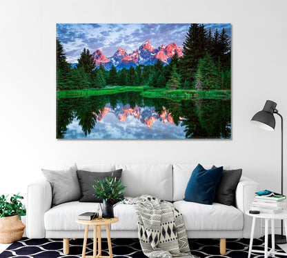 Schwabacher Landing Grand Teton National Park Canvas Print-Canvas Print-CetArt-1 Panel-24x16 inches-CetArt