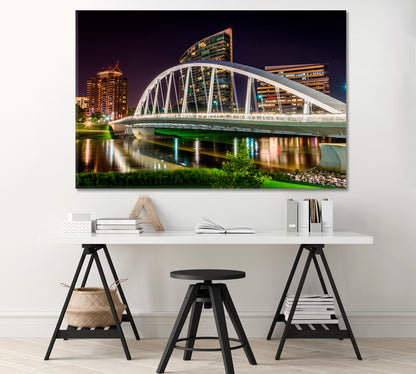 Discovery Bridge in Columbus Ohio USA Canvas Print-Canvas Print-CetArt-1 Panel-24x16 inches-CetArt