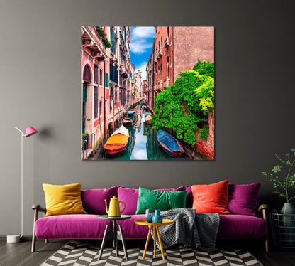 Colorful Houses in Burano Venice Italy Canvas Print-Canvas Print-CetArt-1 panel-12x12 inches-CetArt