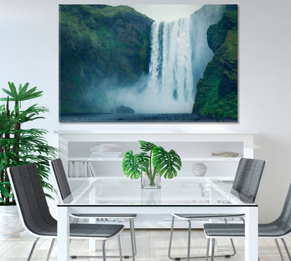 The Majestic Skogafoss Waterfall Iceland Canvas Print-Canvas Print-CetArt-1 Panel-24x16 inches-CetArt