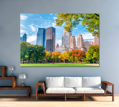 Manhattan Central Park in Autumn Canvas Print-Canvas Print-CetArt-1 Panel-24x16 inches-CetArt