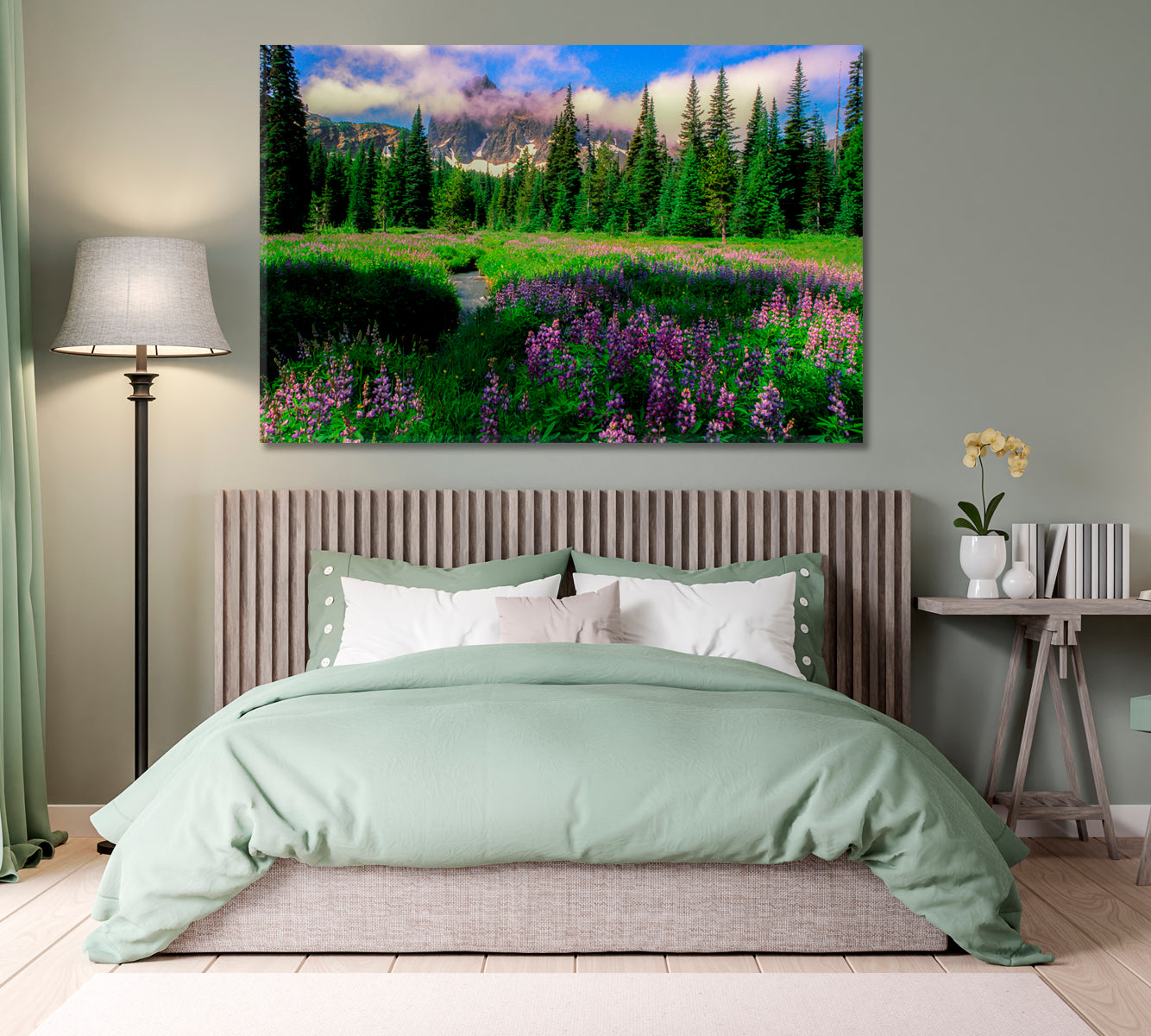 Canyon Creek Meadow and Three Fingered Jack Mountain Oregon Canvas Print-Canvas Print-CetArt-1 Panel-24x16 inches-CetArt