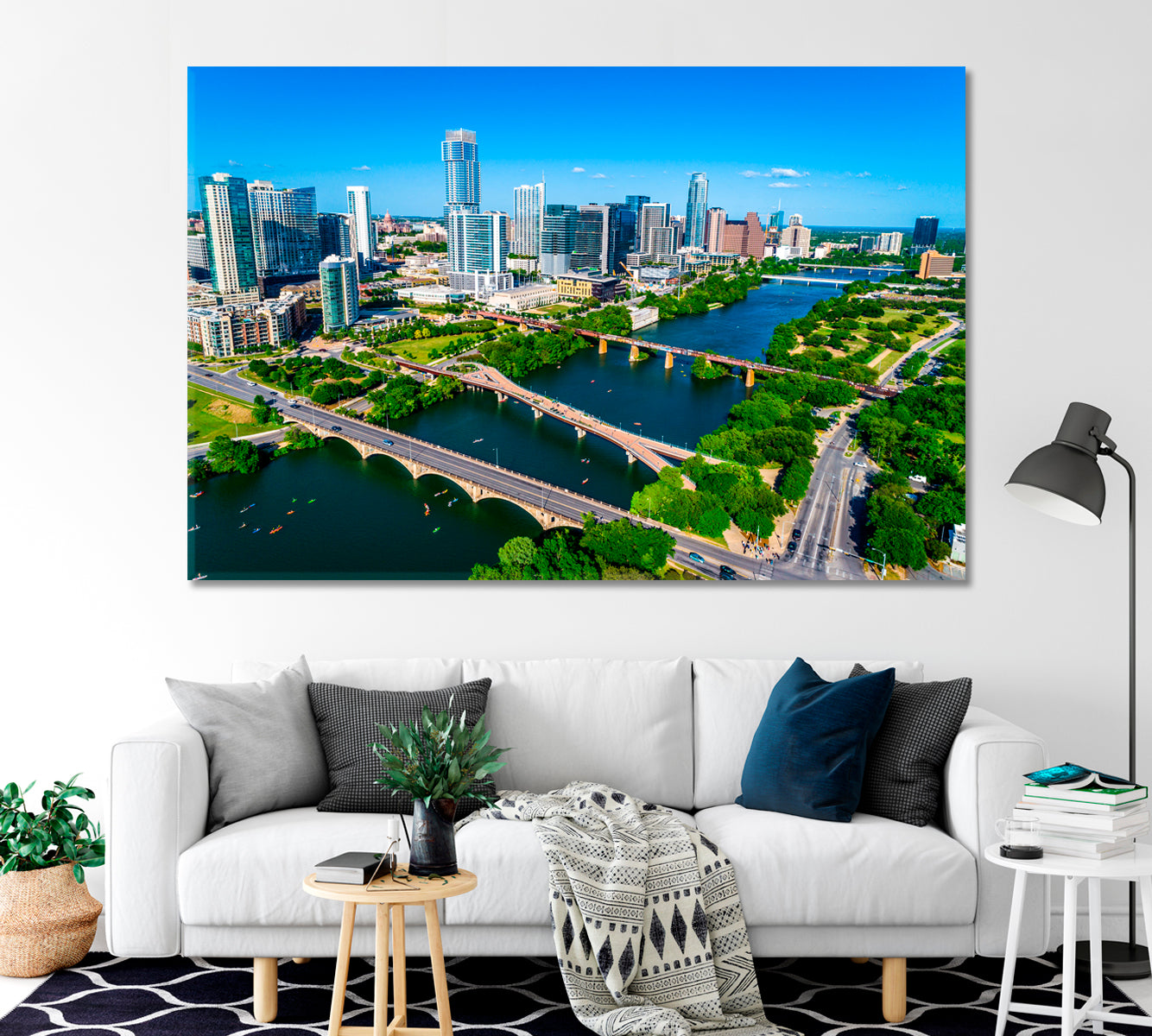 Austin Cityscape United States Canvas Print-Canvas Print-CetArt-1 Panel-24x16 inches-CetArt