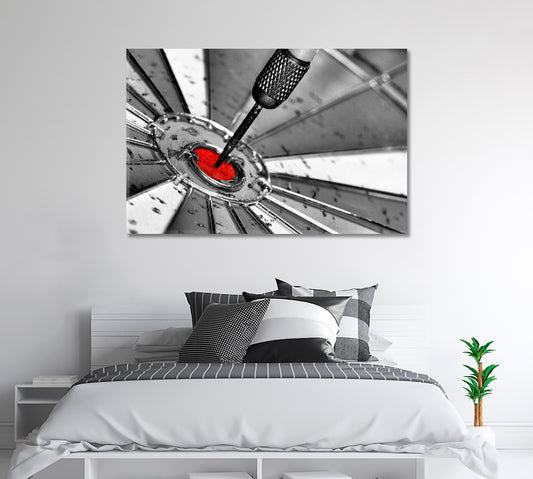 Darts in Black and White Canvas Print-Canvas Print-CetArt-1 Panel-24x16 inches-CetArt