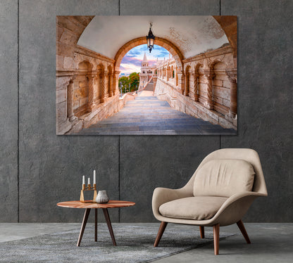 View of Fisherman's Bastion Castle Budapest Hungary Canvas Print-Canvas Print-CetArt-1 Panel-24x16 inches-CetArt