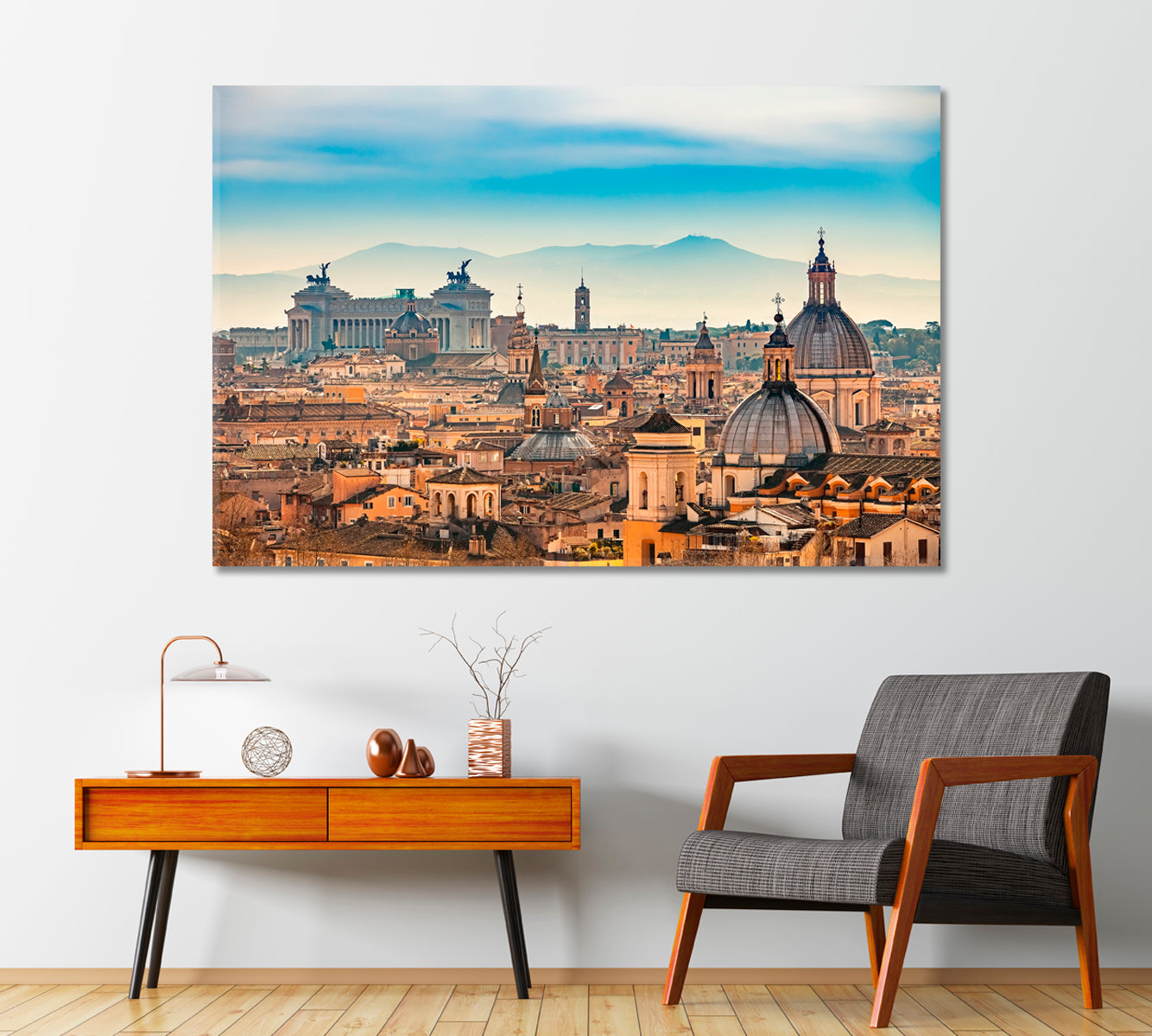 View of Rome from Castel Sant'Angelo Canvas Print-Canvas Print-CetArt-1 Panel-24x16 inches-CetArt