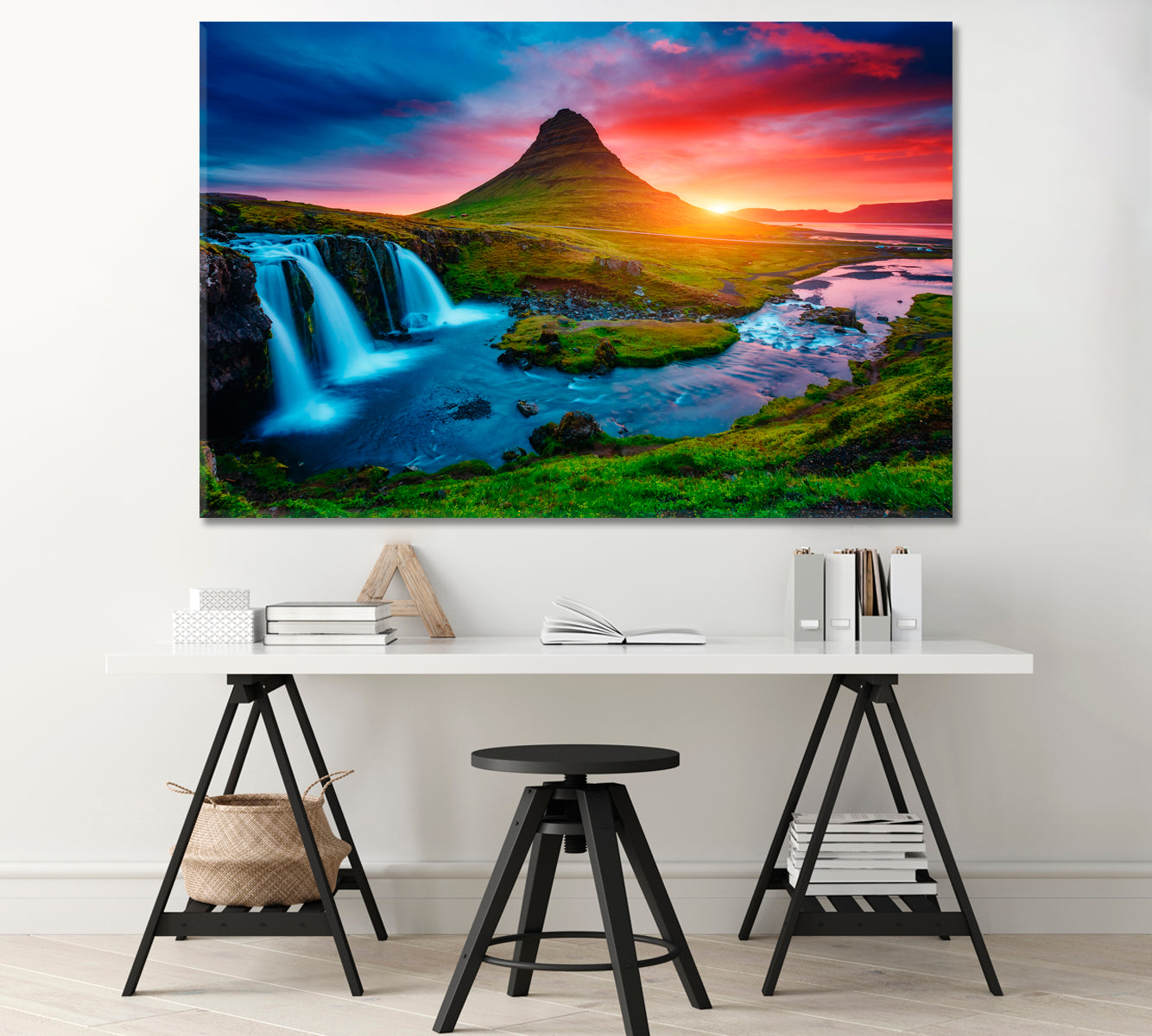 Fantastic Volcano Kirkjufell Iceland Canvas Print-Canvas Print-CetArt-1 Panel-24x16 inches-CetArt