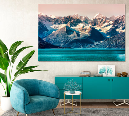 Snow Capped Mountains of Alaska Glacier Bay National Park Canvas Print-Canvas Print-CetArt-1 Panel-24x16 inches-CetArt