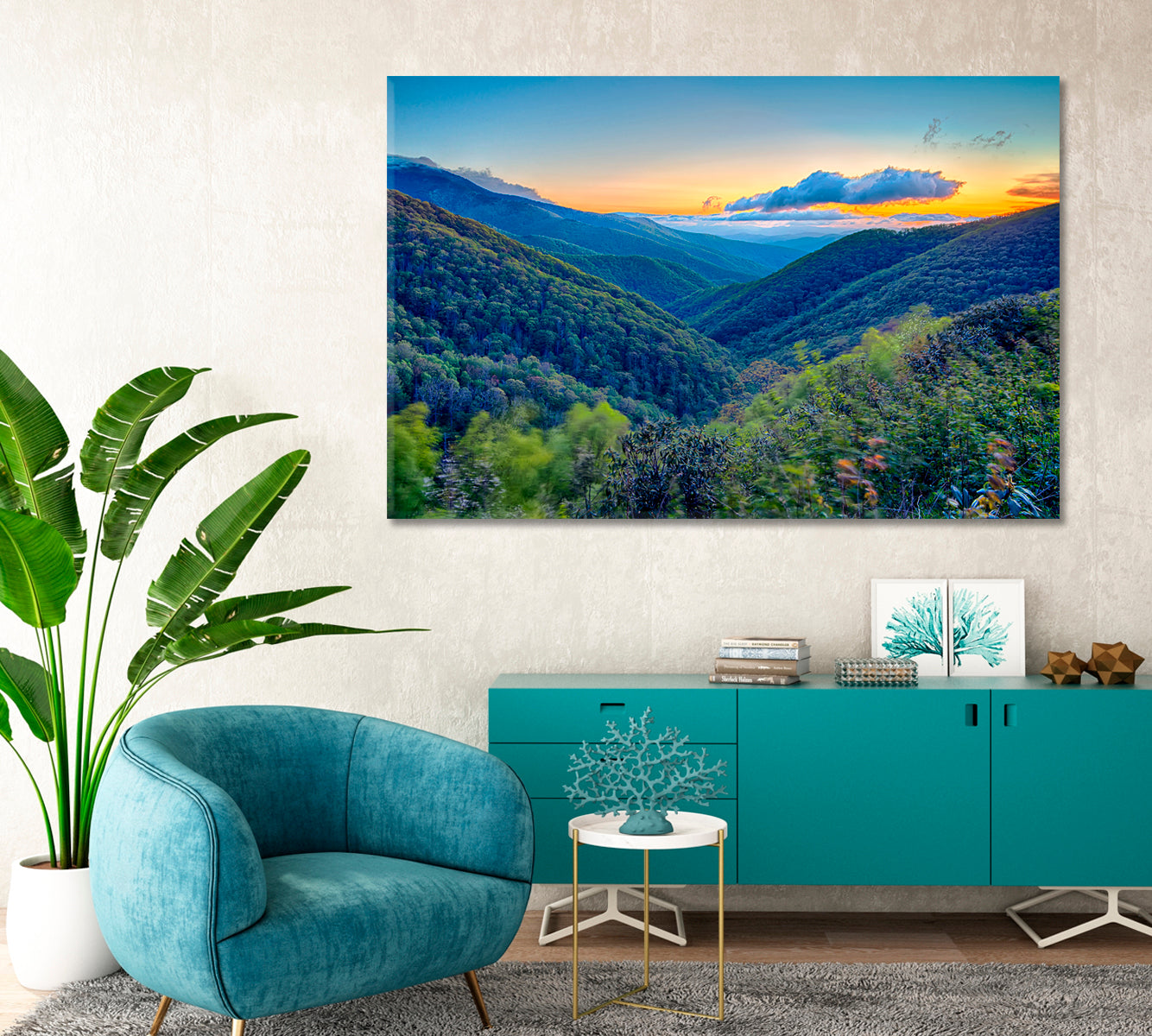 Blue Ridge Parkway Appalachian Mountains Canvas Print-Canvas Print-CetArt-1 Panel-24x16 inches-CetArt