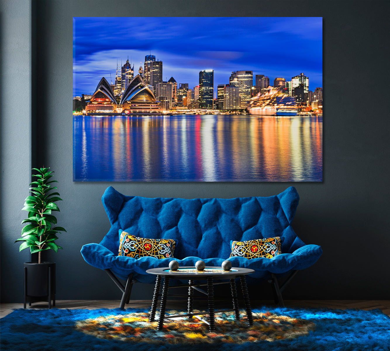 Illumination of Night Sydney Australia Canvas Print-Canvas Print-CetArt-1 Panel-24x16 inches-CetArt