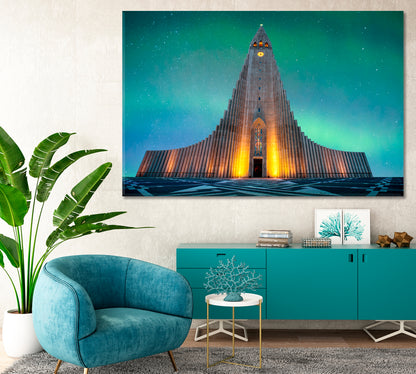 Largest Church in Iceland Canvas Print-Canvas Print-CetArt-1 Panel-24x16 inches-CetArt