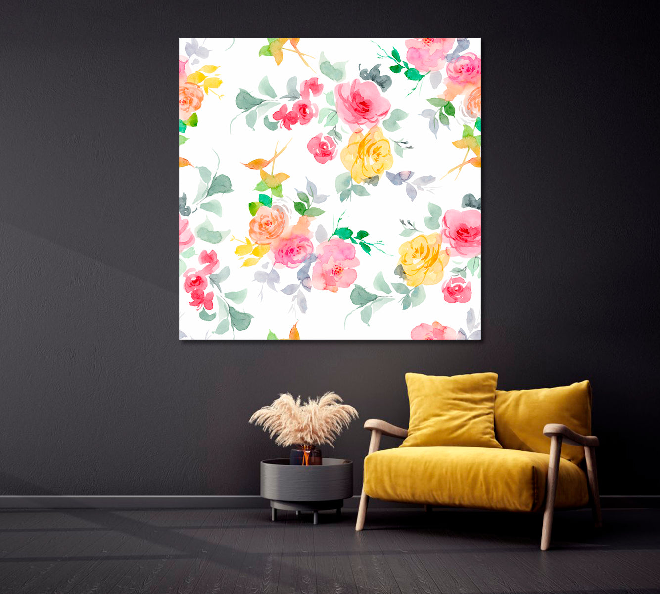 Pastel Abstract Roses Canvas Print-Canvas Print-CetArt-1 panel-12x12 inches-CetArt