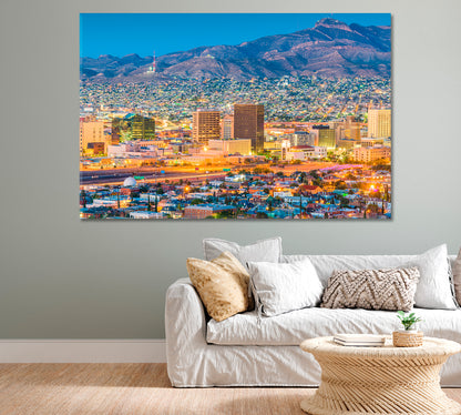 Night Lights El Paso Texas USA Canvas Print-Canvas Print-CetArt-1 Panel-24x16 inches-CetArt